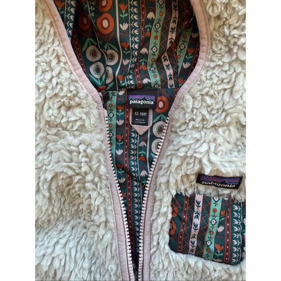 Patagonia 12-18 Months Baby Girl Retro X Fleece Hooded Jacket - Picture 3 of 6